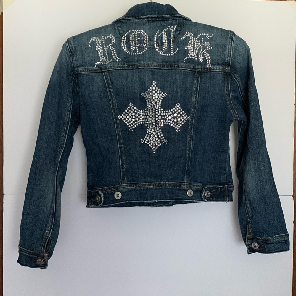 ❤️MISS ME 'Rock' Embellished Denim Jean Jacket EUC Size Medium